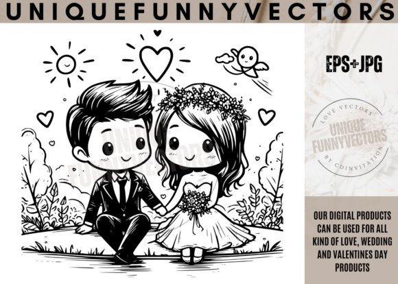 Bringing Warmth to Designs with Love Wedding Stick Vectors