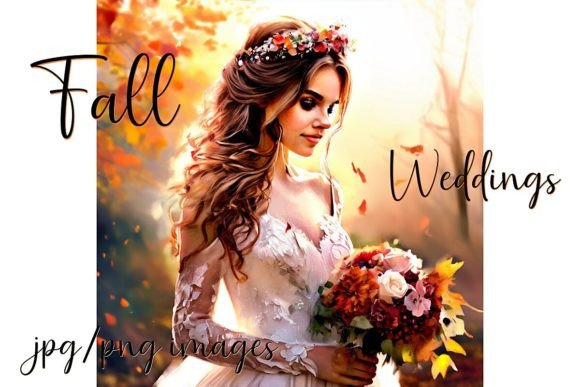 Capture Autumn Romance with Fall Wedding Illustrations