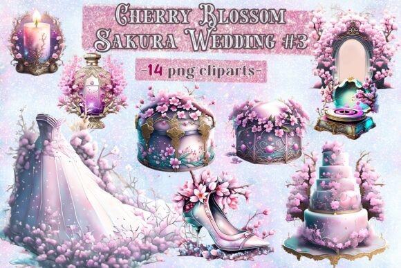 Cherry Blossom Sakura Wedding #3 Clipart