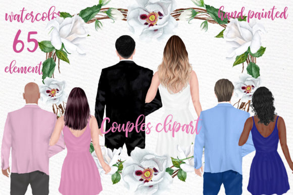 Couples Clipart Wedding Couples PNG: The Watercolor Touch