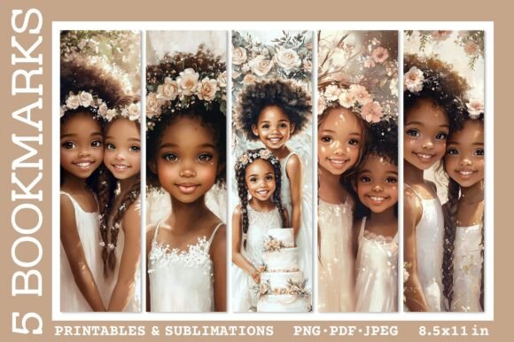 Elegant Black Afro Wedding Bookmarks for Memorable Moments