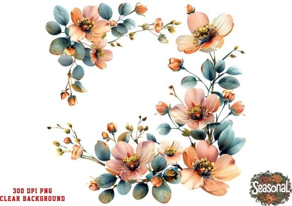 Elegant Red Wedding Wreath Clipart: Infusing Spring into Your Designs