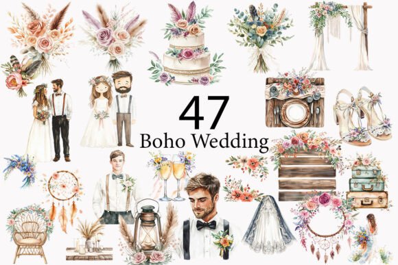 Embracing the Earthy Aesthetic with Boho Wedding Sublimation Clipart