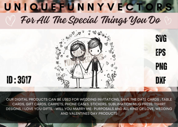 Romantic Wedding Couple Vectors 3017: More Than Just Cute Designs