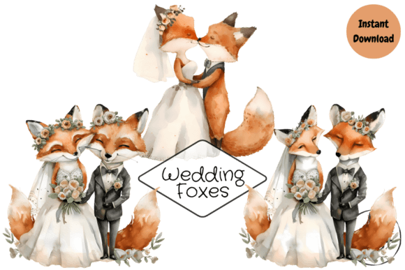 Wedding Foxes Illustrations: Woodland Whimsy for Your Stationery
